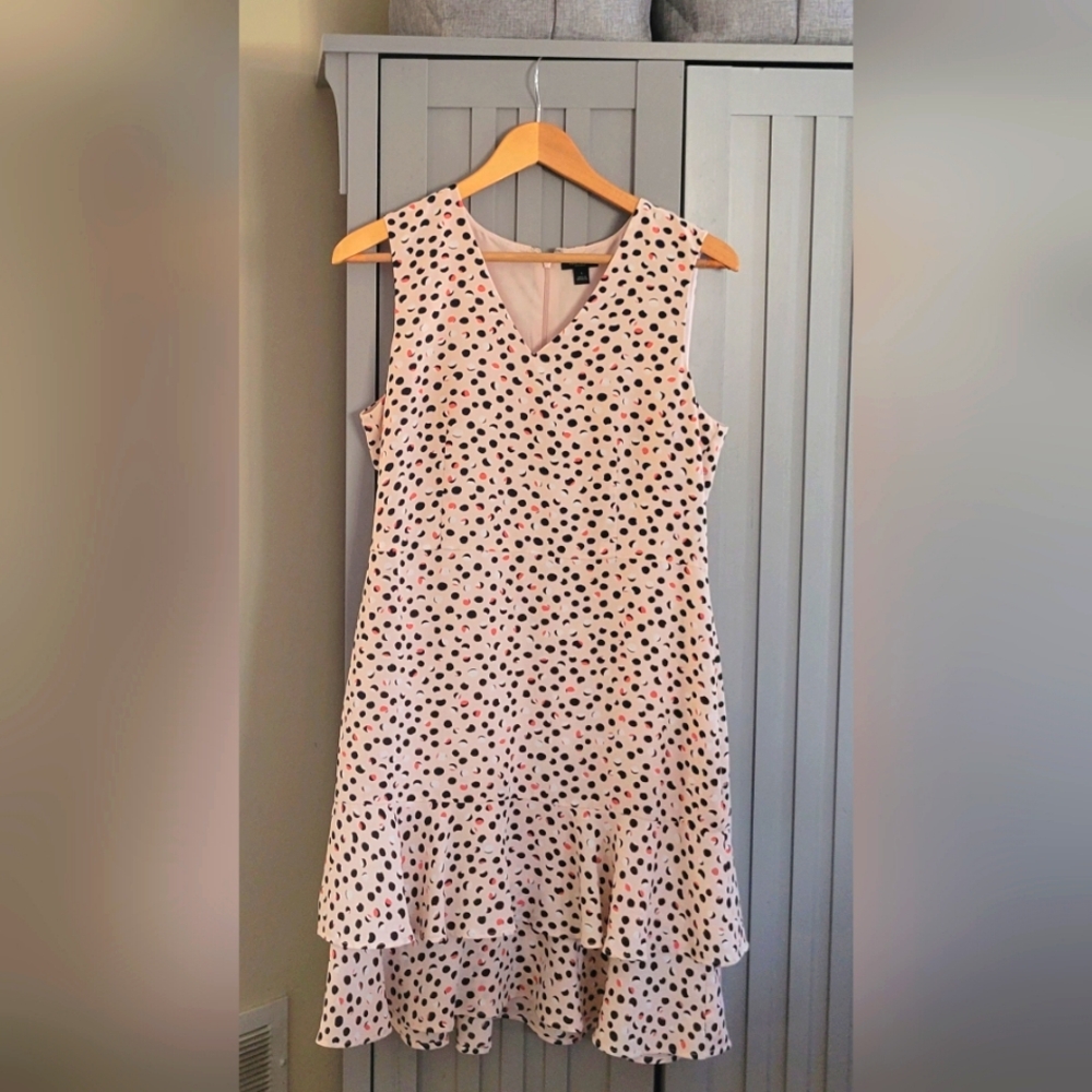 Ann Taylor Factory Blush Polka Dot Dress, size 8